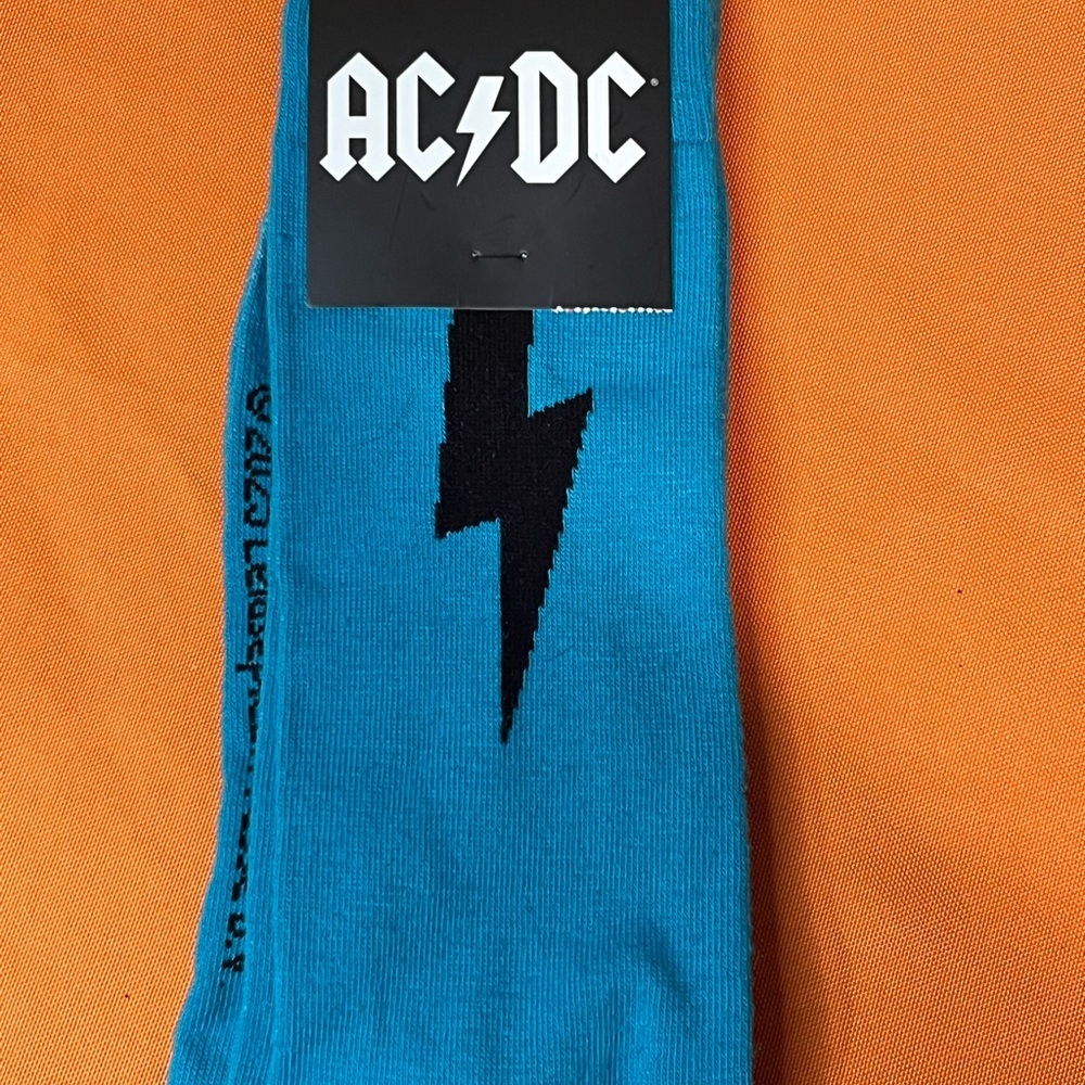6/$25 AC/DC Men's Blue Socks - Picture 6 of 6